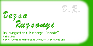 dezso ruzsonyi business card